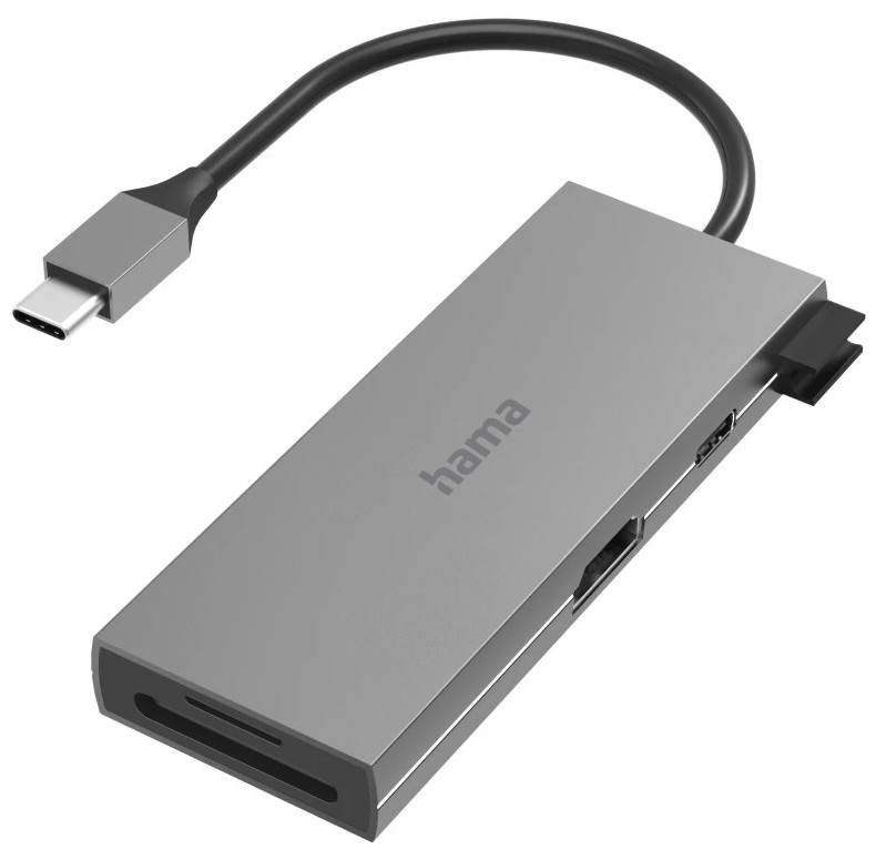 USB-C хъб Hama USB-C хъб Hama - 6 порта (1x SD слот, 1x microSD слот, 1x HDMI, 2x USB , 1x USB-C) -