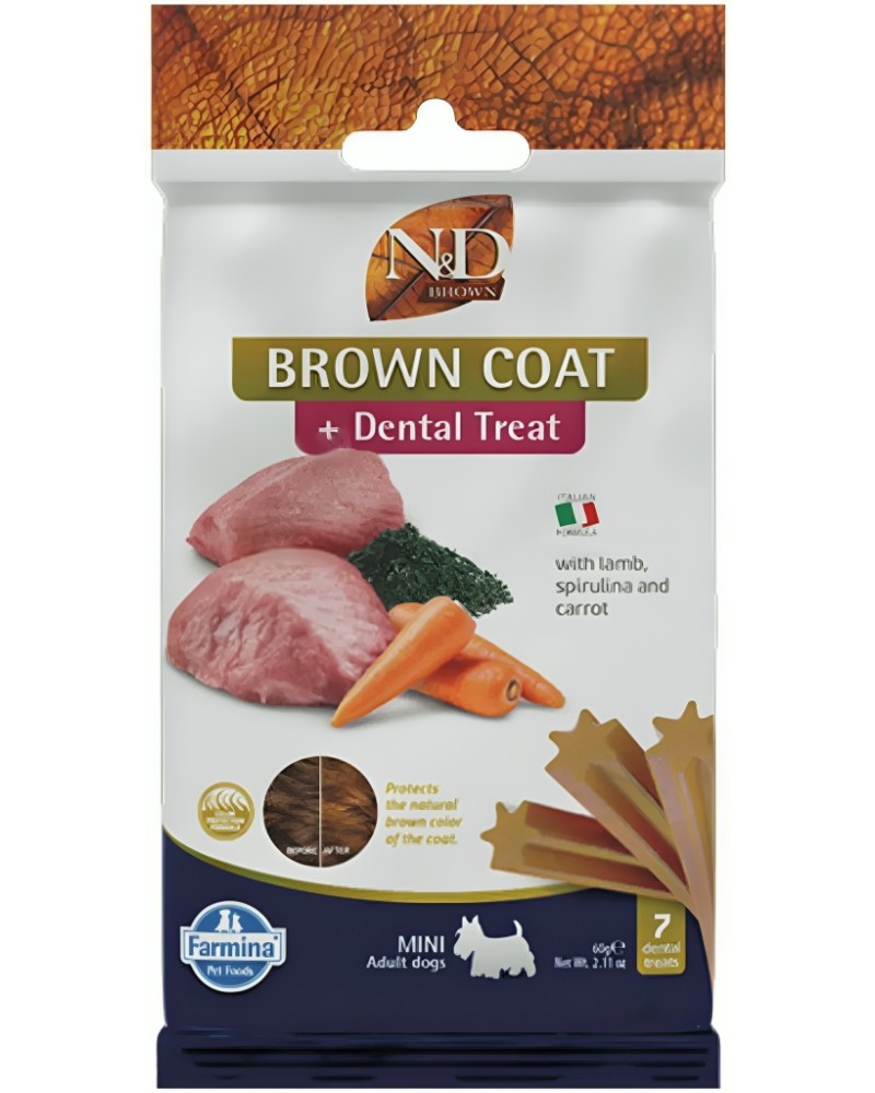        N&D Adult Mini Dental Treat - 60 g,  ,   ,   Brown,   ,  4  - 
