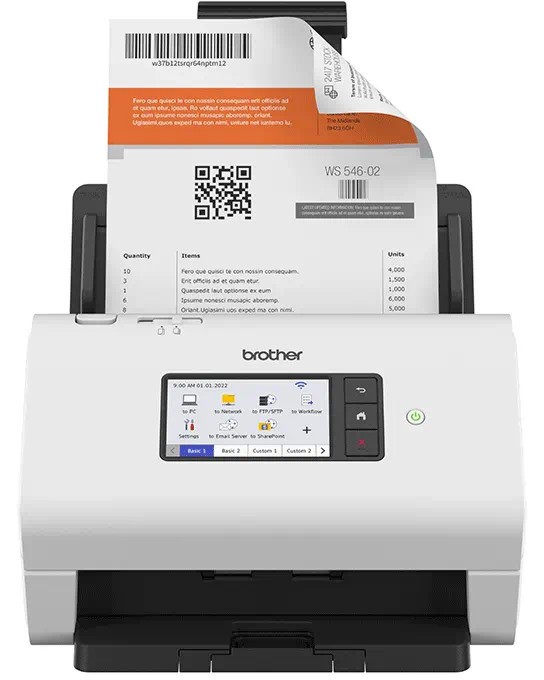 Скенер Brother ADS-4900W Скенер Brother ADS-4900W - 600 x 600 dpi, двустранно сканиране, ADF, USB, Wi-Fi -