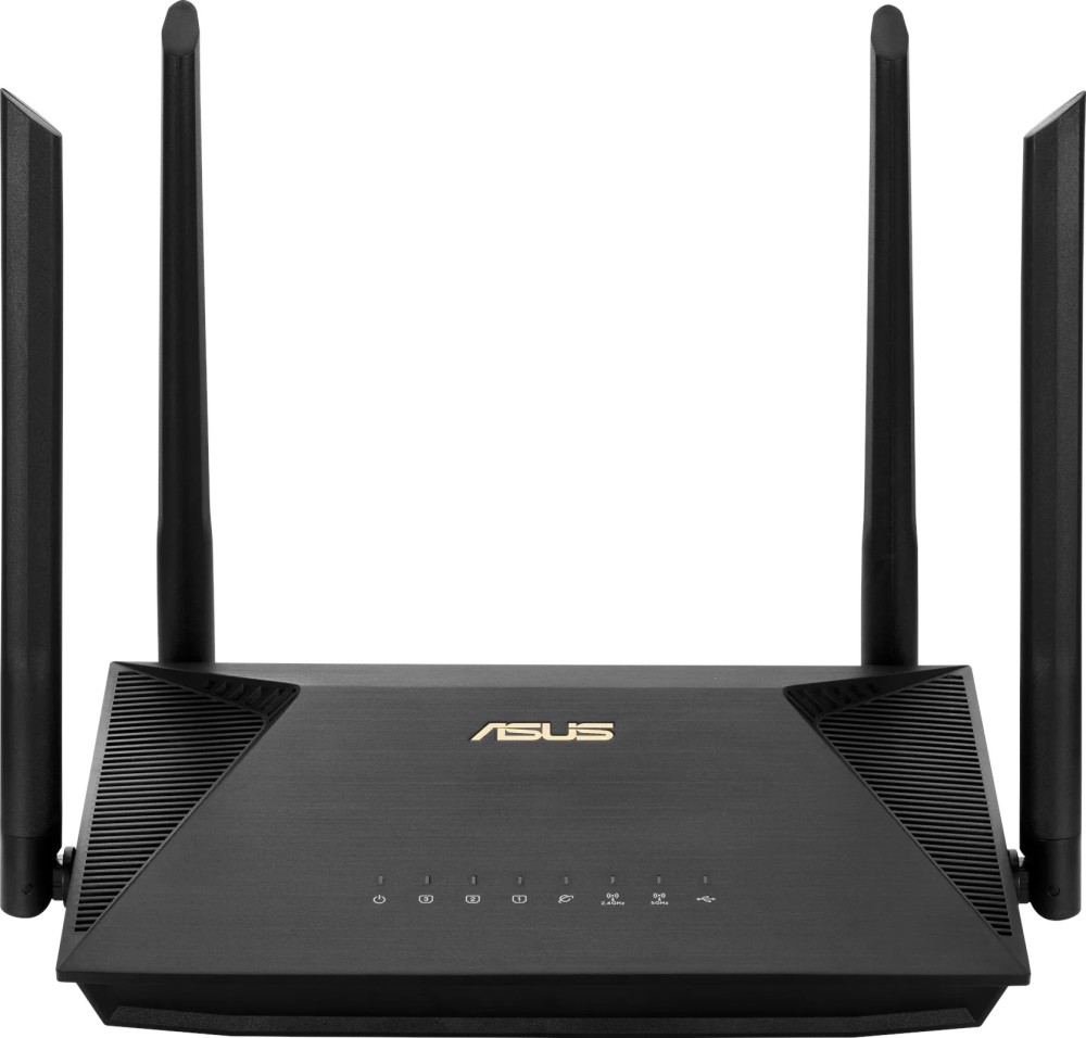 Рутер ASUS RT-AX1800U Рутер ASUS RT-AX1800U - 2.4 GHz (574 Mbps), 5 GHz (1201 Mbps), 4 антени -