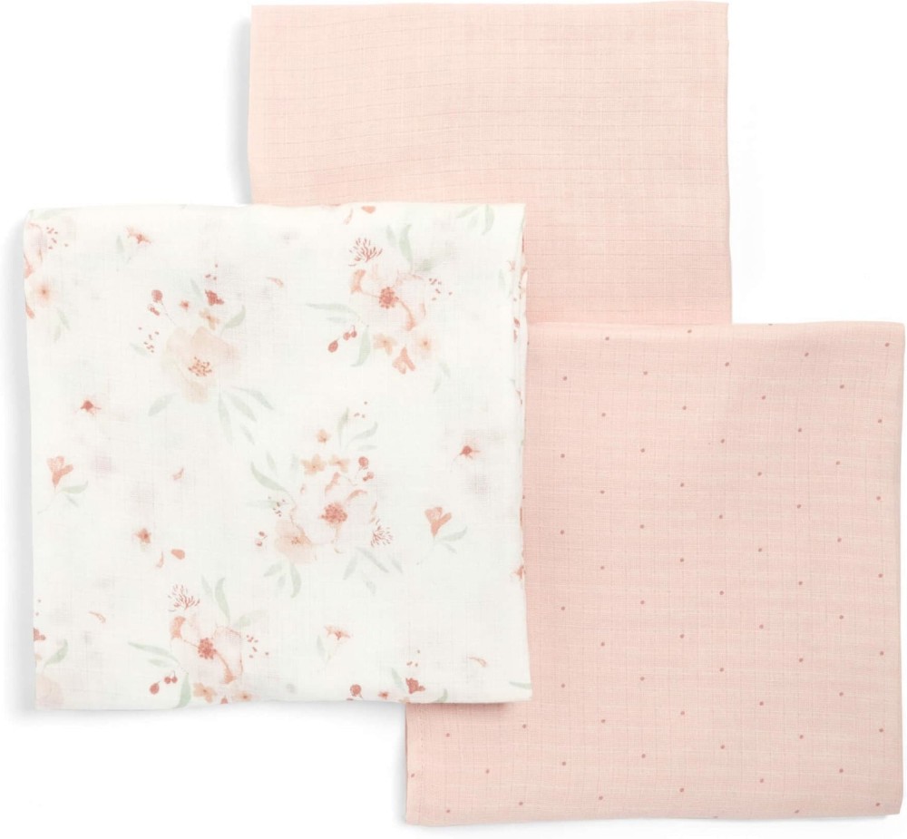 Тензухени пелени Mamas & Papas Тензухени пелени Mamas & Papas - 100% памук, 3 броя, 90 x 90 cm, от колекцията Floral - продукт