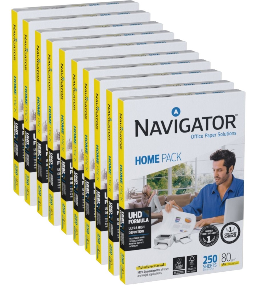 ������� ������ A4 Navigator Home Pack - 10 x 250 �����, 80 g/m<sup>2</sup> � ������ 169 - ������� ������