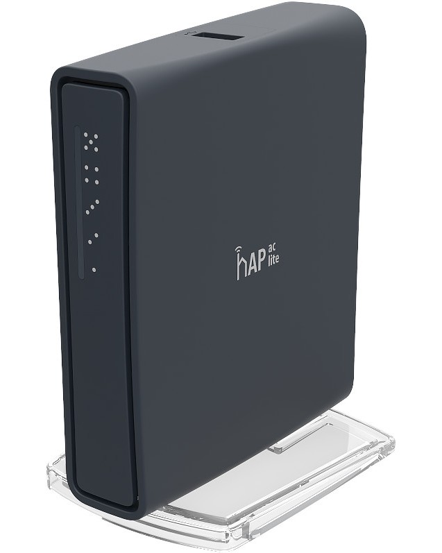 Безжичен рутер MikroTik hAP ac Lite Безжичен рутер MikroTik hAP ac Lite - 2.4 GHz (300 Mbps), 5 GHz (433 Mbps) -