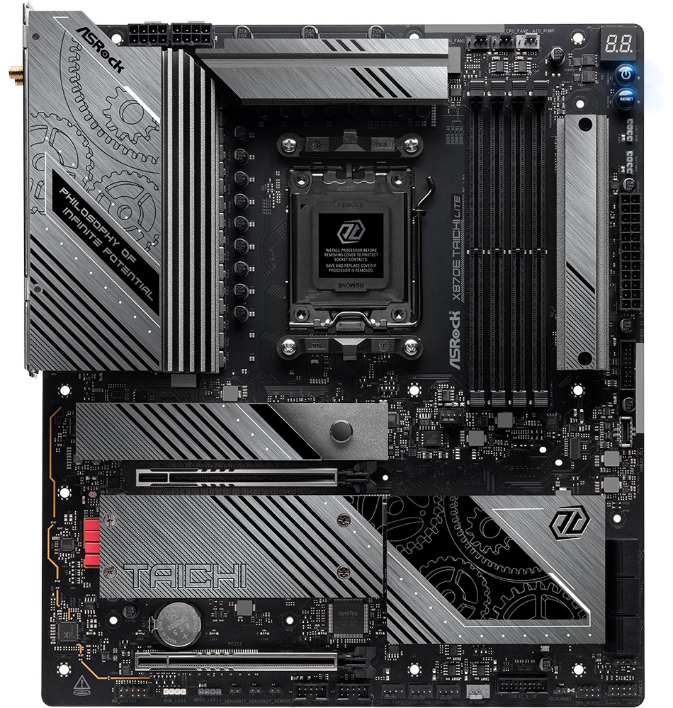 Дънна платка ASRock X870E Taichi Lite Дънна платка ASRock X870E Taichi Lite - AMD AM5, AMD X870E, DDR5, EATX -