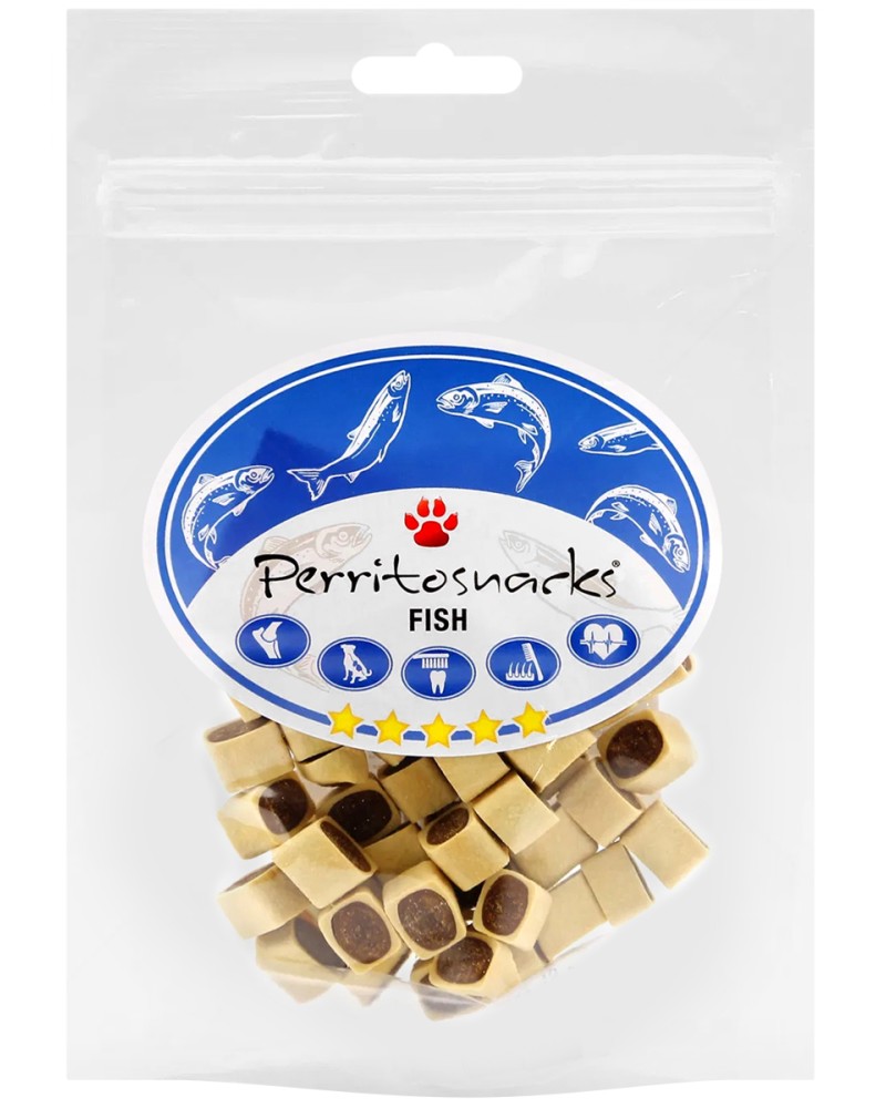 Лакомства за кучета Perrito Лакомства за кучета Perrito - 80 g, с риба и патешко - храна