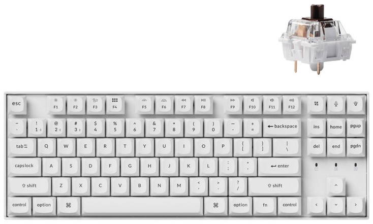    Keychron K8 Pro - TKL, Bluetooth, USB, ANSI Layout, Hot-Swap, RGB, Keychron K Pro Brown - 