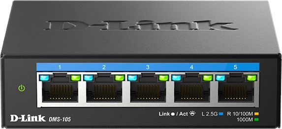 ���� D-Link DMS-105 - 5 x 10/100/1000/2500Base-T, 25 Gbps - 