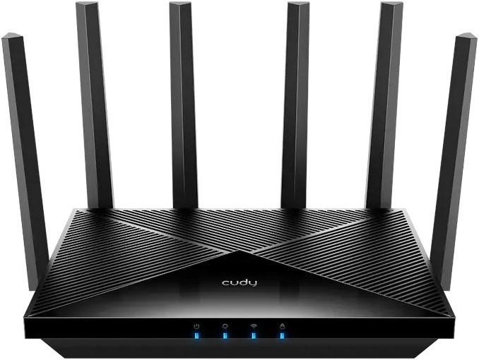 Безжичен рутер Cudy WR11000 Безжичен рутер Cudy WR11000 - 2.4 GHz (688 Mbps), 5 GHz (4320 Mbps), 6 GHz (5765 Mbps), 6 антени -