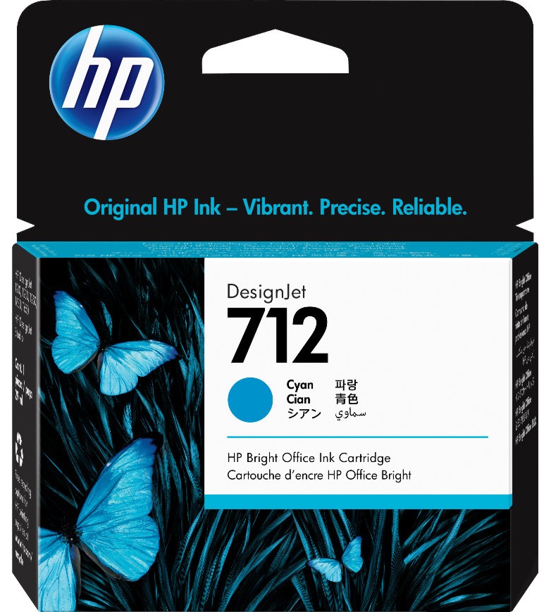 Касета с мастило за принтер HP 712 Cyan Касета с мастило за принтер HP 712 Cyan - 29 ml -