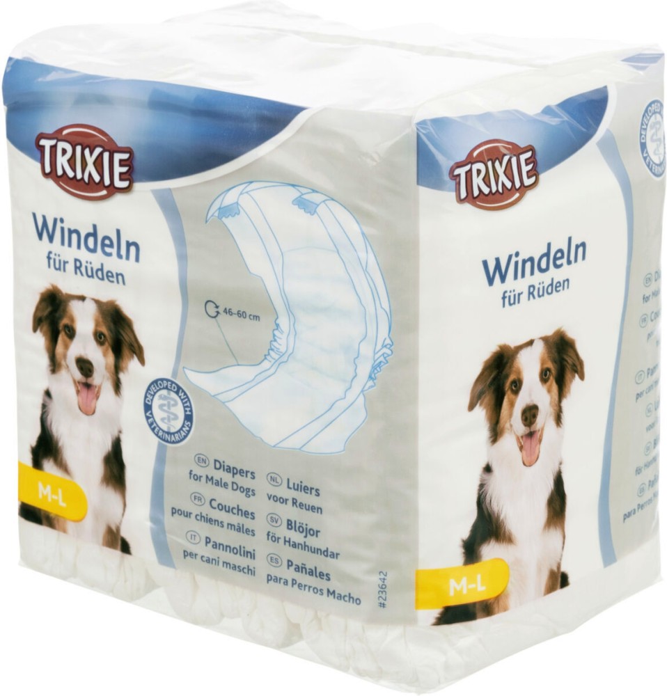Пелени за мъжки кучета Trixie M / L Пелени за мъжки кучета Trixie M / L - 12 броя, от 46 до 60 cm - продукт