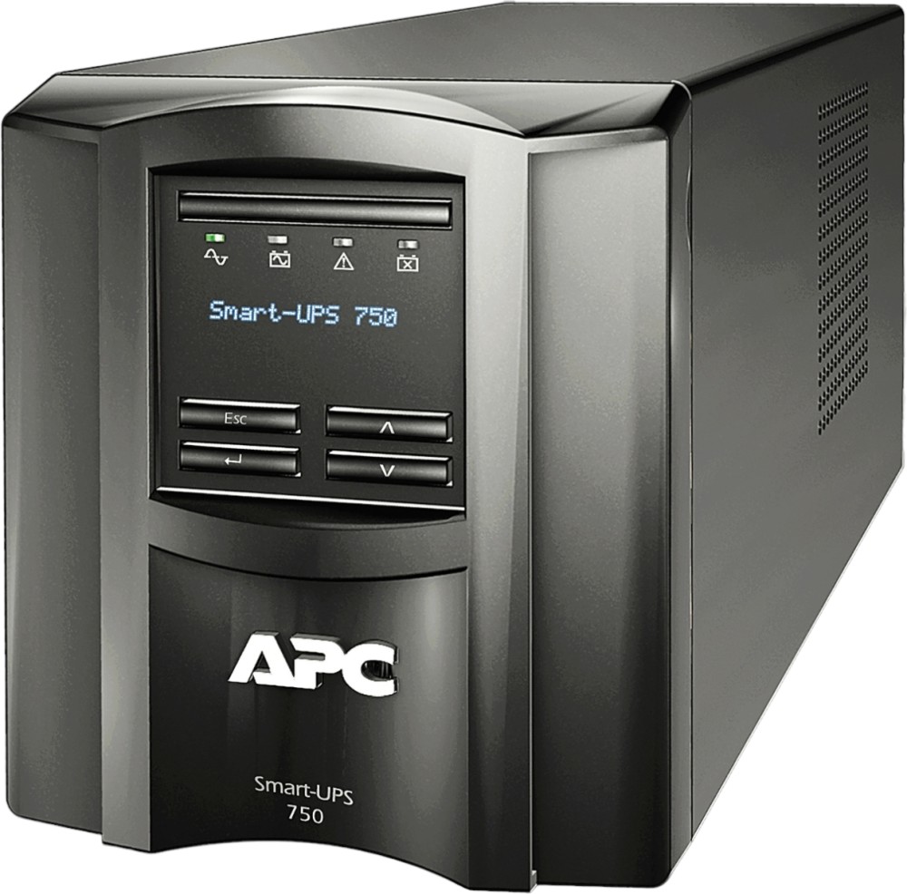 Непрекъсваемо токозахранващо устройство APC Smart-UPS SMT750IC Непрекъсваемо токозахранващо устройство APC Smart-UPS SMT750IC - 750 VA, 500 W, 6 x IEC C13 изхода, 2 x IEC Jumpers, USB, RJ45, SmartSlot, Line interactive -