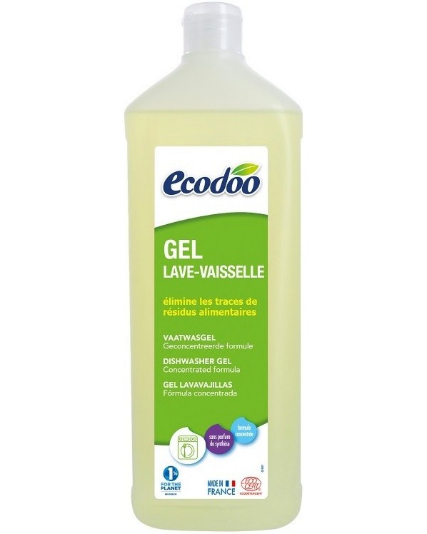 Гел за съдомиялна машина Ecodoo Гел за съдомиялна машина Ecodoo - 1 l, с аромат на портокал - препарат за съдове
