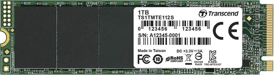 SSD памет Transcend 112S PCIe 3.0 x4 NVMe 1.3 SSD памет Transcend 112S PCIe 3.0 x4 NVMe 1.3 - 1 TB, четене 1700 MB/s, запис 1400 MB/s, 3D NAND -