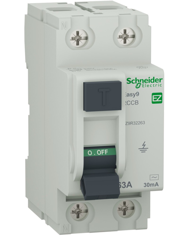     DIN  Schneider Electric 2P 63A 230V 30mA -  C   Easy9 - 