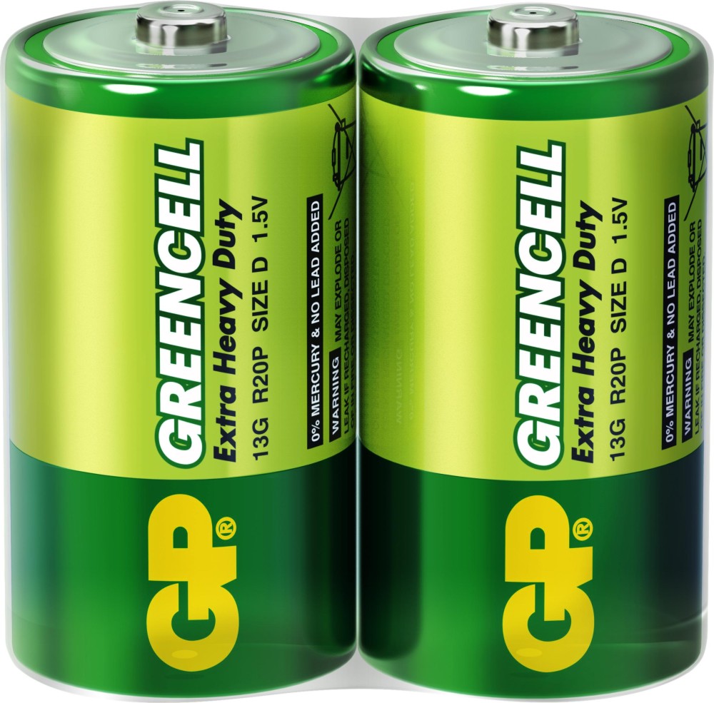 Батерия D Батерия D - Цинк-Карбонова (R20) - 2 броя от серията Greencell - батерия