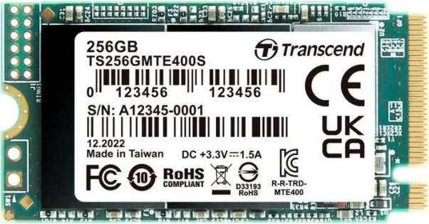 SSD памет Transcend 400S NVMe PCIe Gen 3.0 x4 SSD памет Transcend 400S NVMe PCIe Gen 3.0 x4 - 256 GB, четене 2000 MB/s, запис 1000 MB/s, 3D NAND -