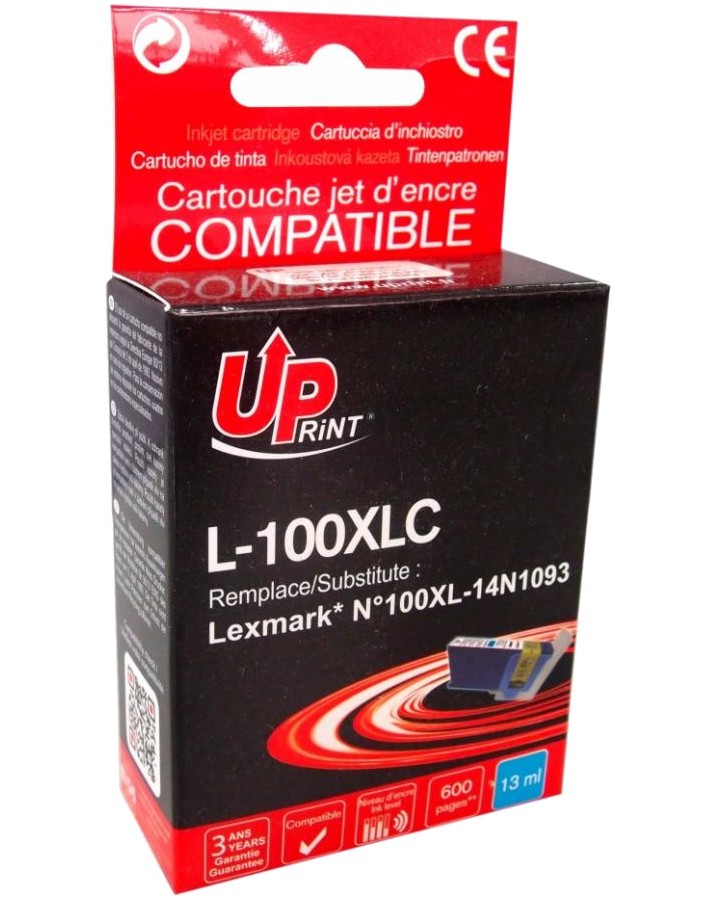 Касета с мастило за принтер UPrint L-100XL Cyan Касета с мастило за принтер UPrint L-100XL Cyan - 600 страници -