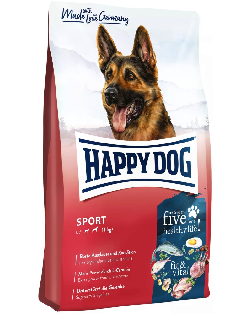 Суха храна за кучета Happy Dog Sport Суха храна за кучета Happy Dog Sport - 14 kg, от серията Fit and Vital, в зряла възраст, над 11 kg - храна