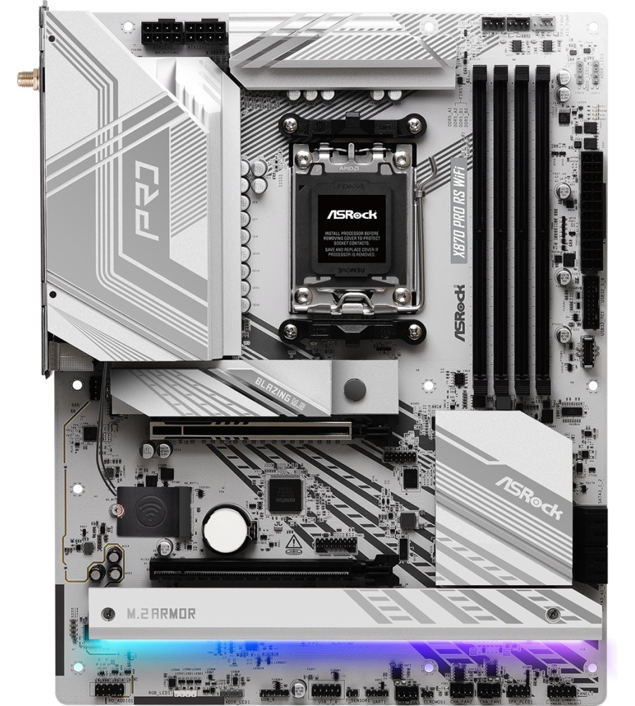 Дънна платка ASRock X870 Pro RS WIFI Дънна платка ASRock X870 Pro RS WIFI - AMD AM5, AMD X870, DDR5, ATX -