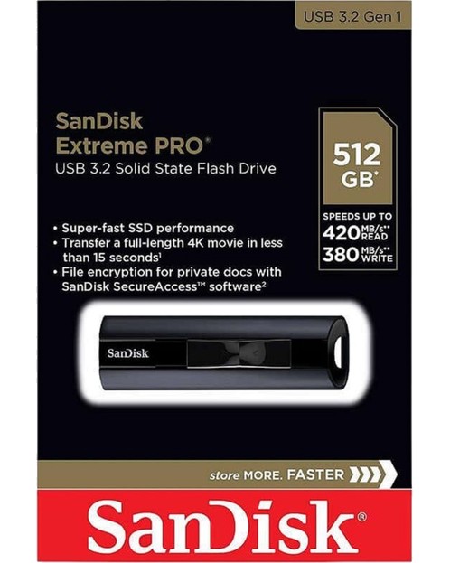 USB 3.2 флаш памет 512 GB SanDisk USB 3.2 флаш памет 512 GB SanDisk - От серията Extreme Pro -