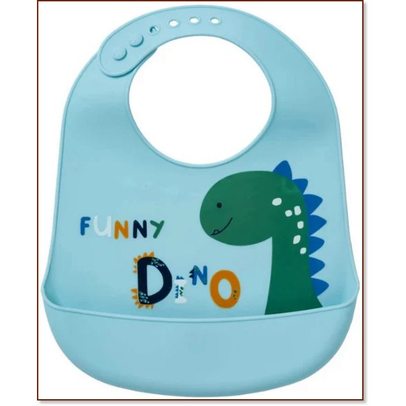Силиконов лигавник с джоб Babycalin Funny Dino Силиконов лигавник с джоб Babycalin Funny Dino - За над 6 месеца - продукт