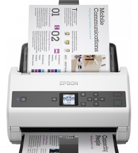 Скенер Epson WorkForce DS-870 Скенер Epson WorkForce DS-870 - 600 x 600 dpi, 65 page/min, ADF, A4, USB, двустранно сканиране -