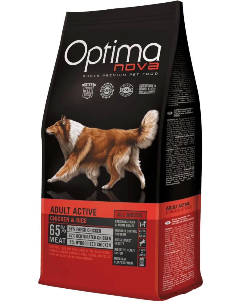���� ����� �� ������ � ������ �������� Optima Nova Adult Active - 12 kg, � ������� � ����, � ����� ������� - �����