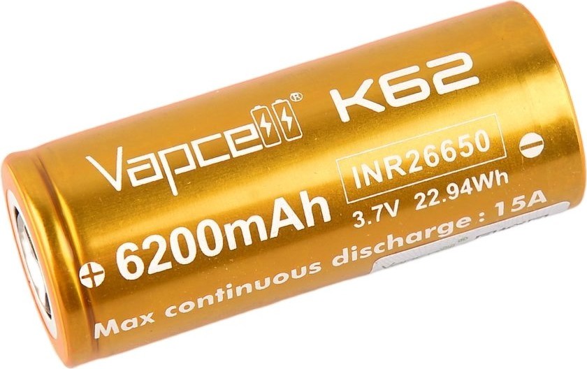  3.7 V 26650 K62 -  Li-Ion (26650) 6200 mAh - 