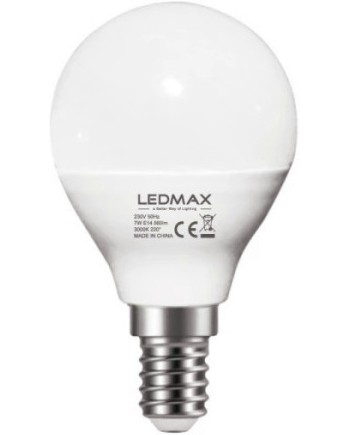 LED крушка LEDMAX Е14 7 W 3000K LED крушка LEDMAX Е14 7 W 3000K - 80 lm -