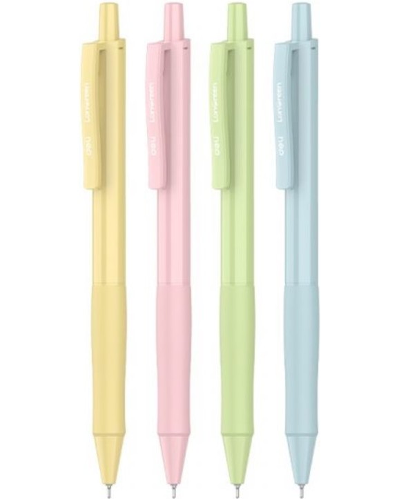 Автоматични химикалки Deli EQ42E-BL 0.7 mm Автоматични химикалки Deli EQ42E-BL 0.7 mm - 4 броя от серията LonGreen -