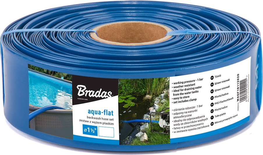 Плосък маркуч ∅ 1 1/2" Bradas Плосък маркуч ∅ 1 1/2" Bradas - 10 m от серията Aqua-Flat -