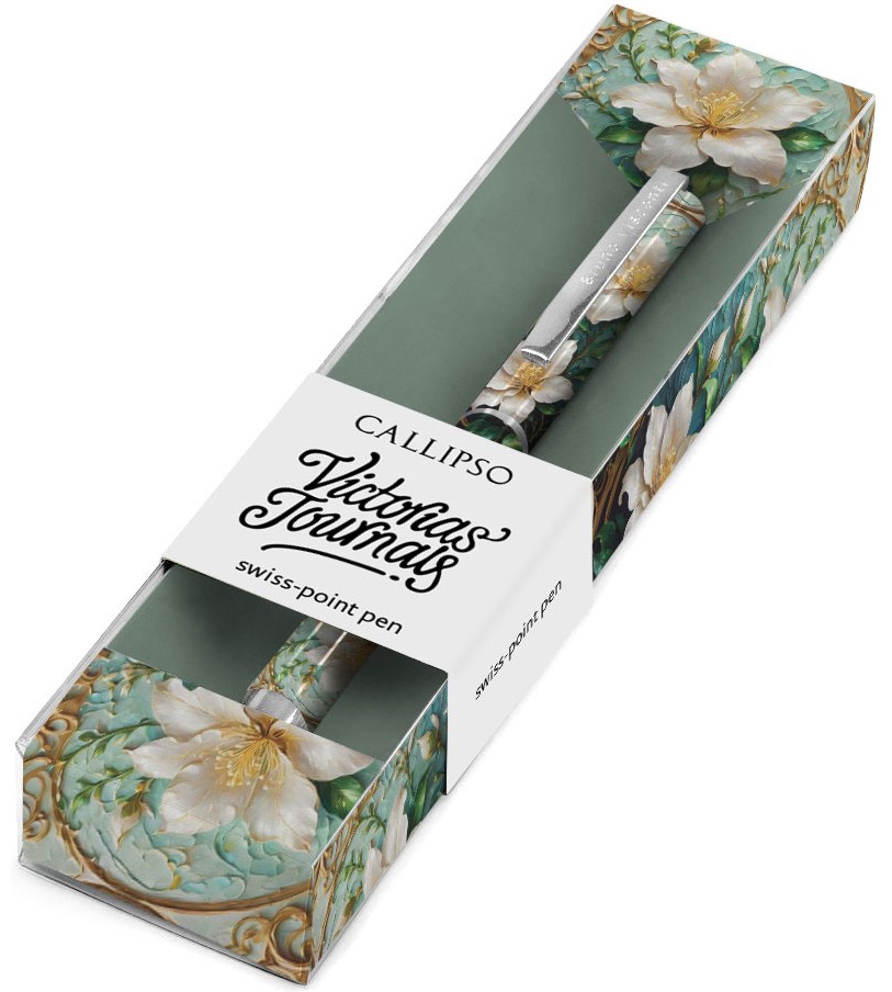 Химикалка Victoria's Journals Callipso White Flowers Химикалка Victoria's Journals Callipso White Flowers - С подаръчна кутия -