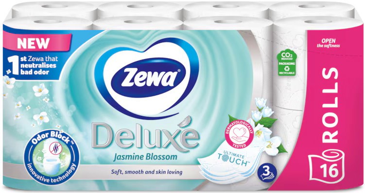 Трипластова тоалетна хартия Zewa Jasmine Blossom Трипластова тоалетна хартия Zewa Jasmine Blossom - 16 рула - тоалетна хартия
