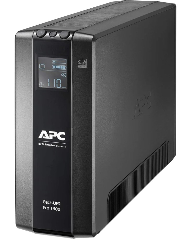 Непрекъсваемо токозахранващо устройство APC Back-UPS Pro BR 1300 Непрекъсваемо токозахранващо устройство APC Back-UPS Pro BR 1300 - 1300 VA, 780 W, 2 x 12 V / 9 Ah, 8 x IEC C13 изхода, AVR, LCD дисплей, Line Interactive -