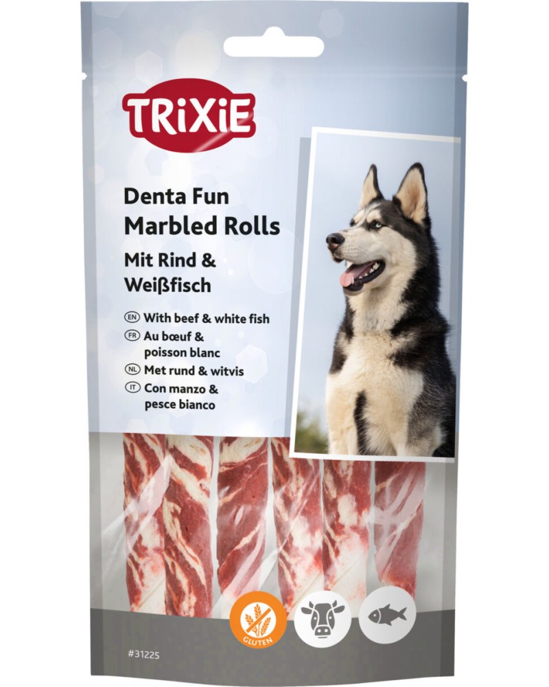 �������� ������� �� ������ Trixie Marbled Rolls - 70 g, � ������� � ���� ����, �� ������� Denta Fun - �����