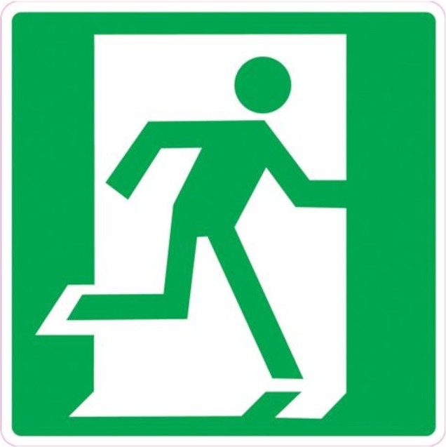 Самозалепваща пиктограма B-Max - Изход с човешка фигура Самозалепваща пиктограма B-Max - Изход с човешка фигура -