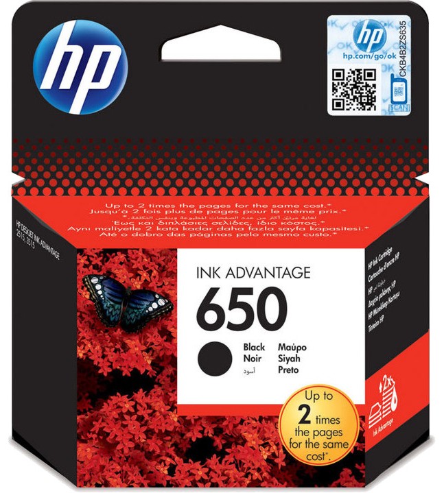 Касета с мастило за принтер HP 650 Black Касета с мастило за принтер HP 650 Black - 360 страници -