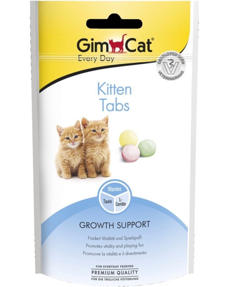 �������� �� �������� �� ������� GimCat Kitten Tabs - 40 g, � ��������, ������ � L-��������, �� ����������� - �������