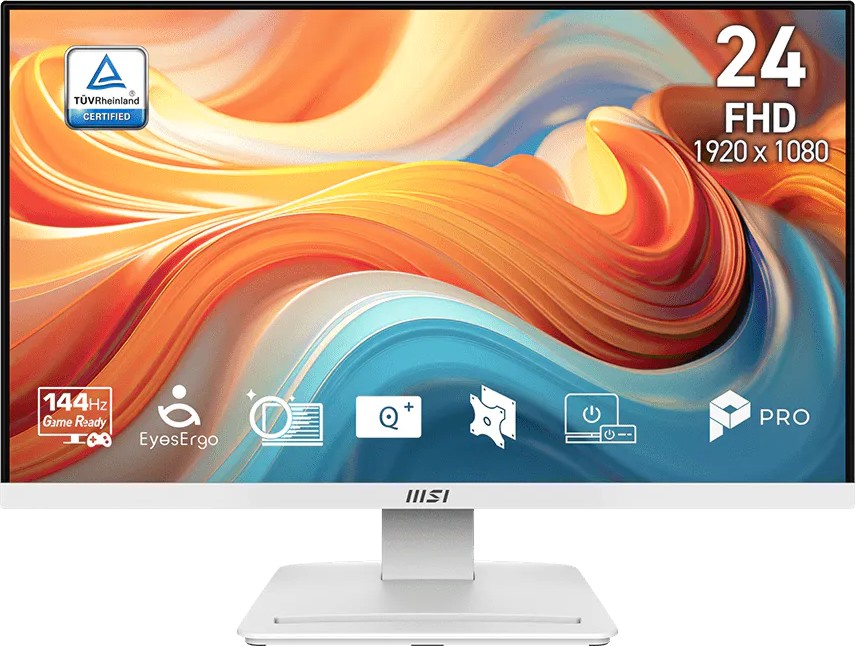 Монитор MSI PRO MP241W E14V Монитор MSI PRO MP241W E14V - 23.8", VA, 144 Hz, 16:9, 1920 x 1080, 1 ms, HDMI, DisplayPort, AMD FreeSync -