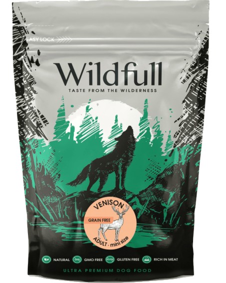 Суха храна за кучета Wildfull Adult Суха храна за кучета Wildfull Adult - 0.5 ÷ 12 kg, с еленско, от серията Mini Size, за дребни и малки породи, в зряла възраст - храна