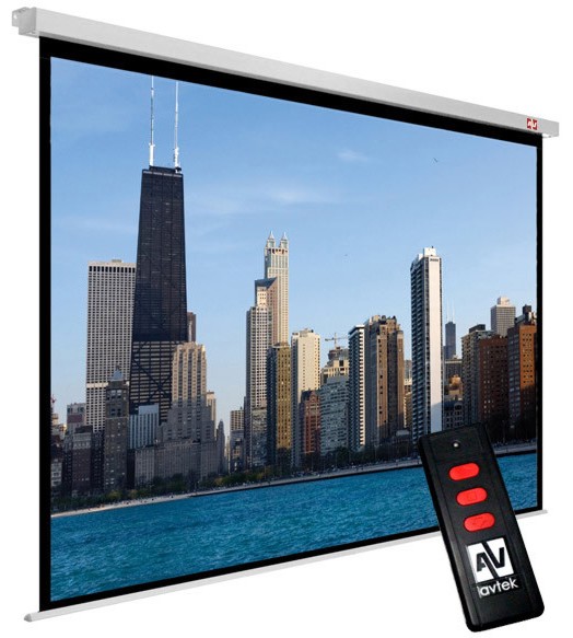 Електрически стенен екран за проектор Avtek Video Electric 300P Електрически стенен екран за проектор Avtek Video Electric 300P - 300 x 227.5 cm, с дистанционно -