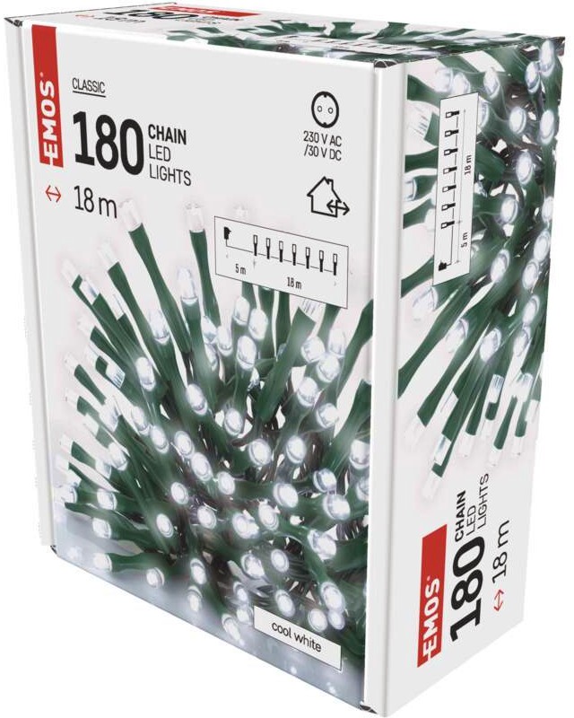 Коледни LED лампички Emos ZY0804T Коледни LED лампички Emos ZY0804T - 180 броя с дължина 18 m -