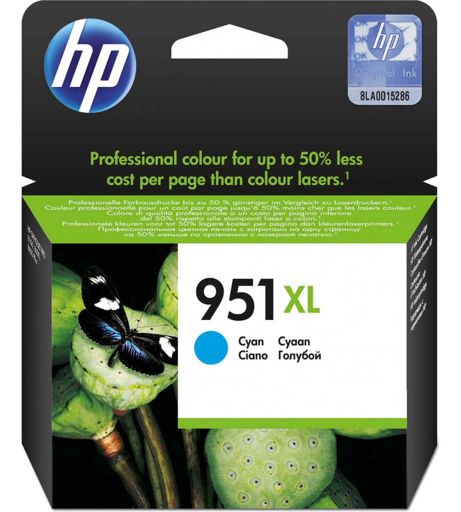 Касета с мастило за принтер HP 951 XL Cyan Касета с мастило за принтер HP 951 XL Cyan - 1500 страници -