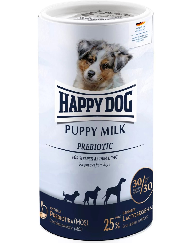 Пребиотично мляко за кучета Happy Dog Puppy Milk Пребиотично мляко за кучета Happy Dog Puppy Milk - 500 g, от серията Young - храна