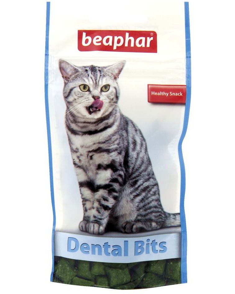 Лакомства за котки за чисти и здрави зъби Beaphar Dental Bits Лакомства за котки за чисти и здрави зъби Beaphar Dental Bits - 35 g - храна