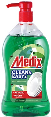 Препарат за съдове Medix Препарат за съдове Medix - 800 ml, с аромат на ябълка и ананас, от серията Clean & Easy - препарат за съдове