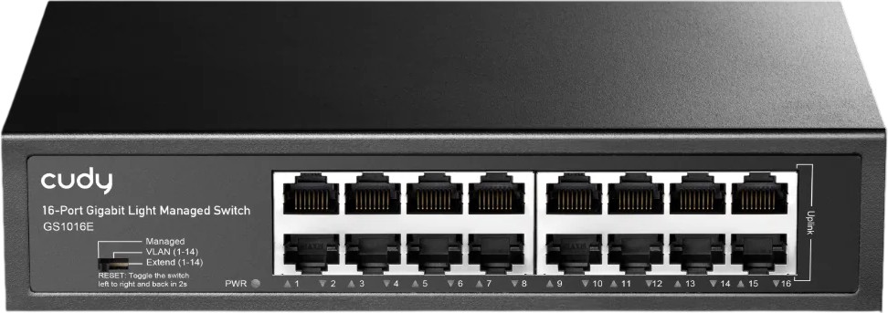 Суич Cudy GS1016E Суич Cudy GS1016E - 16 x 10/100/1000Base-T, 32 Gbps -