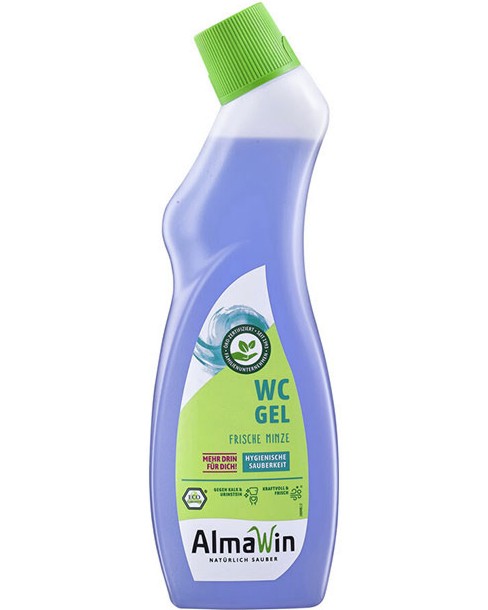 Гел за почистване на тоалетна AlmaWin Гел за почистване на тоалетна AlmaWin - 750 ml, с аромат на мента - почистващ препарат