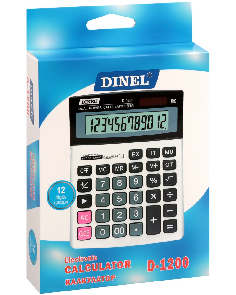 Настолен калкулатор 12 разряда Dinel D-1200 Настолен калкулатор 12 разряда Dinel D-1200 -