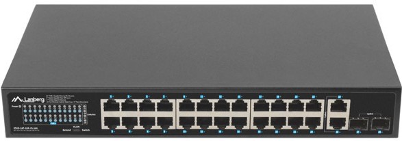 ���� Lanberg RSGE-24P-2GE-2S-360 - 24 x 1000Base-TX, 2 x 1000Base-X SFP, 56 Gbps - 